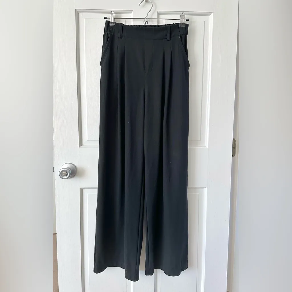 HALARA Breezeful High Waisted Wide Leg Quick Dry Work Pants Pockets Black Size S - Image 6