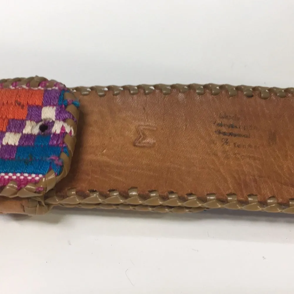 Hand Crafted Aztec Woven Belt Size Medium Purple - Image 4