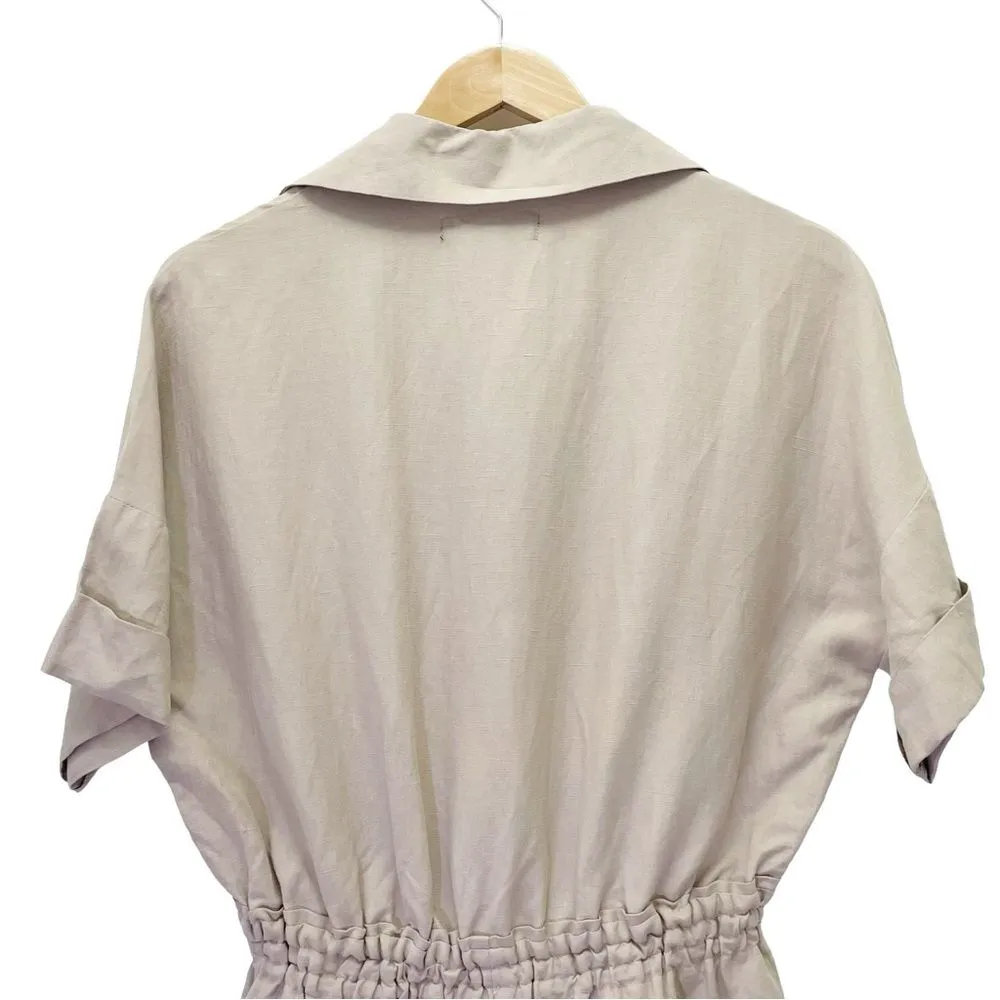 NWT Blank NYC Linen Blend Shorts Romper One Piece in Nude Beach Tan Size XS NEW - Image 7