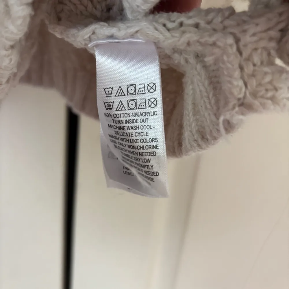 Chunky knit turtleneck sweater vest Tan Size L - Image 5