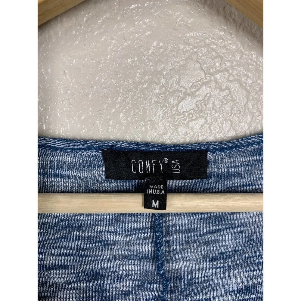 Comfy USA Asymmetric Crinkled Knit Tunic Top Women’s Medium M Lagenlook - Image 2