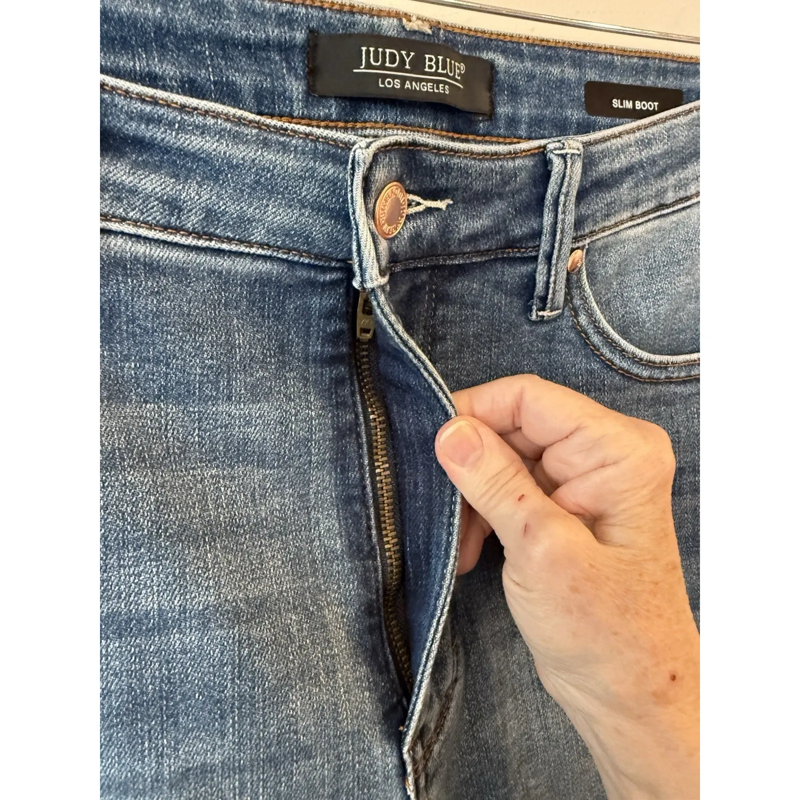 Judy Blue Womens High Waist Tummy Control Slim Fit Bootcut Jeans Size 32 Western - Image 4