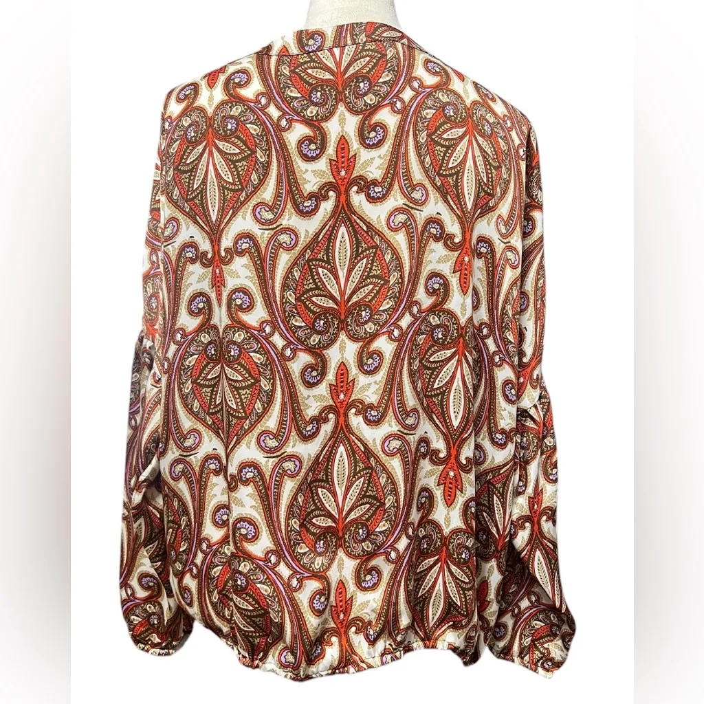 Michael Kors MICHAEL  Paisley Blouse in Red and Brown - Image 2