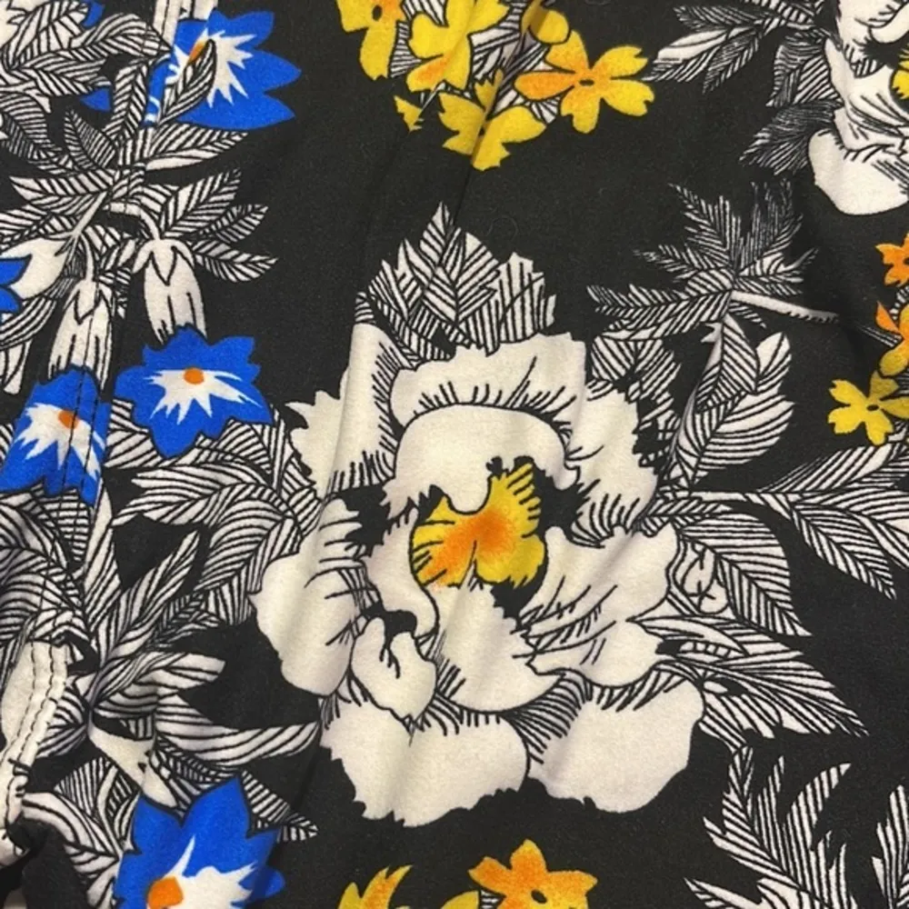 Tropical Hawaiian Islands Print Blue Black Maui Legging Elastic Waist Size OS - Image 2