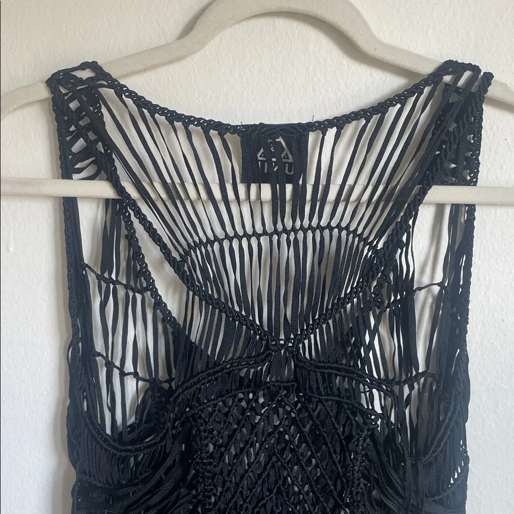 UNIF Jane Birkin Black Macrame Dress - Image 6