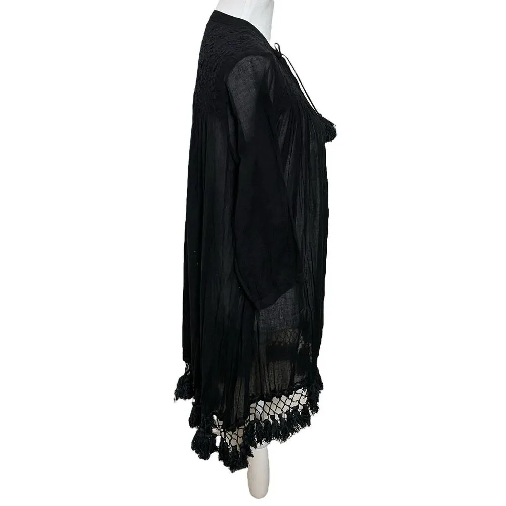 Roberta Roller Rabbit Lucknow Serafina Tunic Top Blouse Black Women’s Size S - Image 4