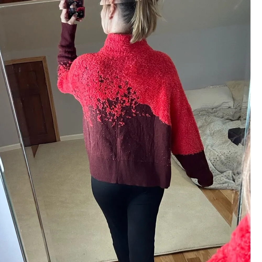 Lululemon: Ombre Knit Textured Turtleneck  
Red Merlot / Carnation Red - Image 5