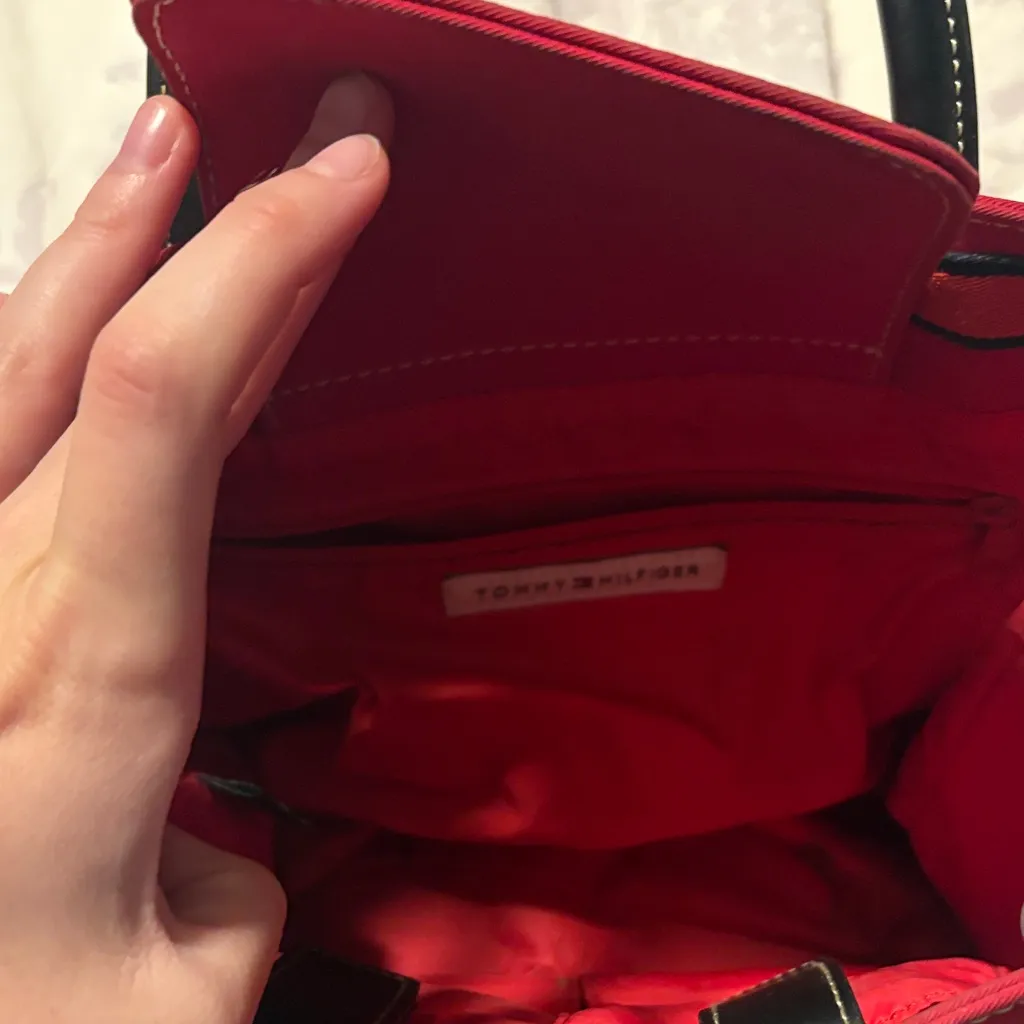 Tommy Hilfiger Red and Black Mini Bag - Image 4