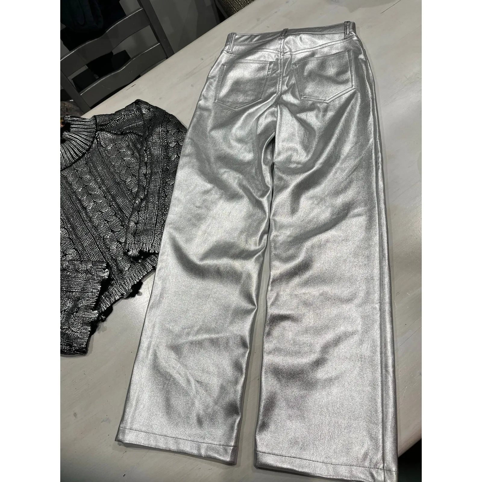 Silver pants‎ size 25 and sweater lot - Image 5