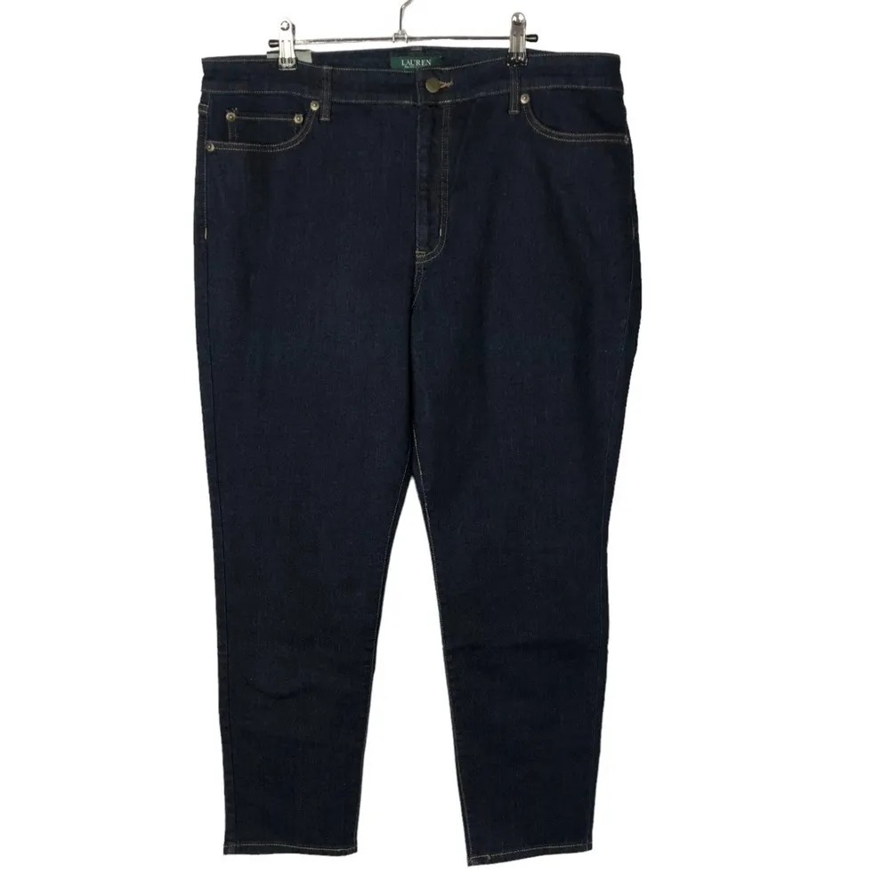 Lauren Ralph Lauren Premier Skinny Ankle Dark Wash Jeans 16 - Image 2