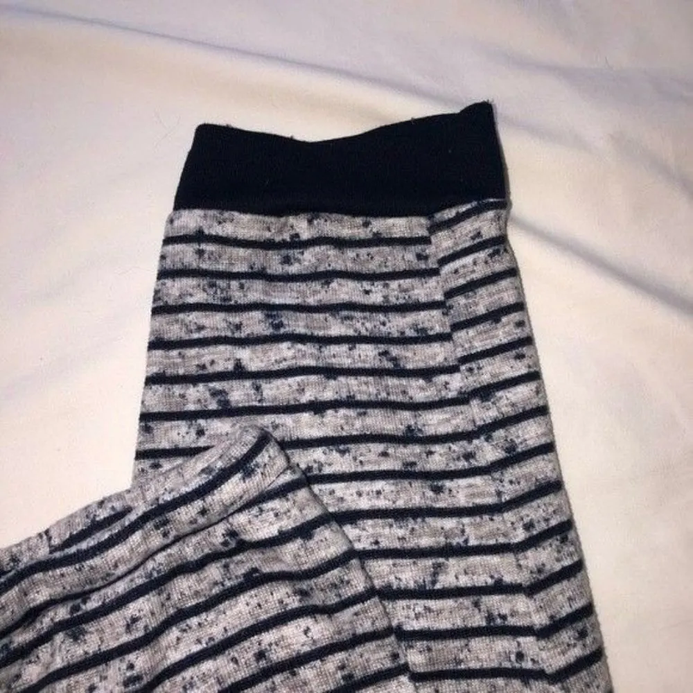 Dearfoams Pajamas Size Med Mama Gray Navy Striped Soft Knit Jogger Style Pants - Image 8