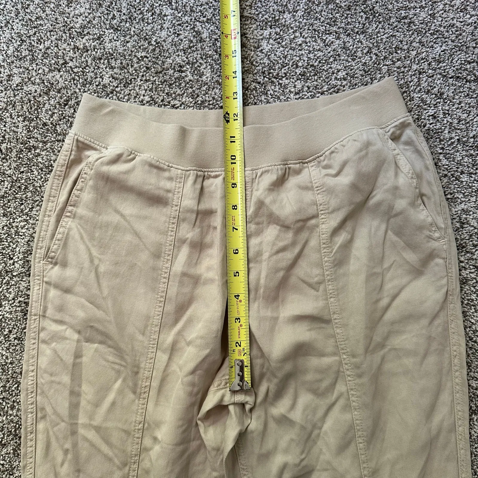 Faherty beige casual pull-on pants size M - Image 10