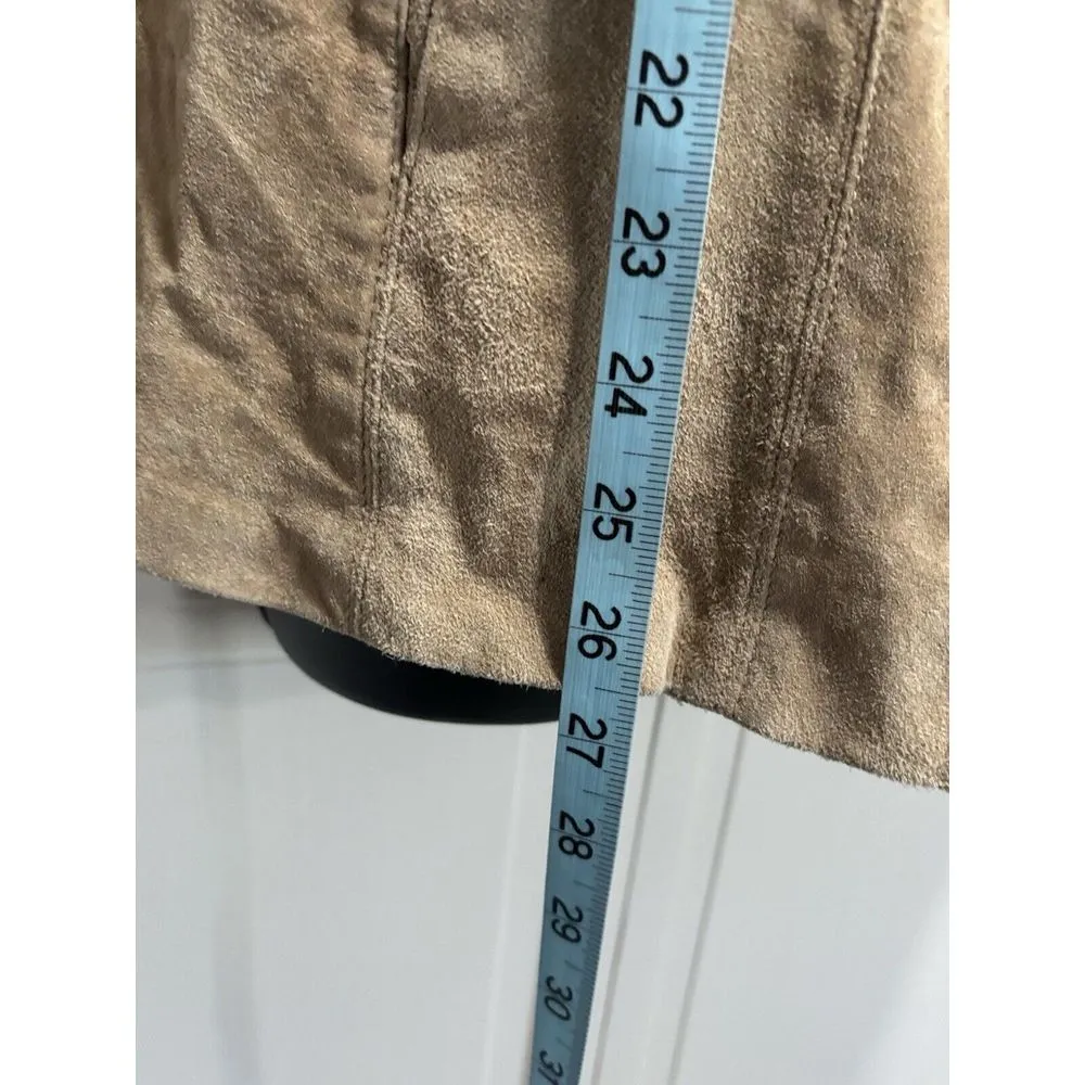 Studio By Liz‎ Claiborne Camel Color Long Sleeve Suede Button Up Jacket Size L - Image 3