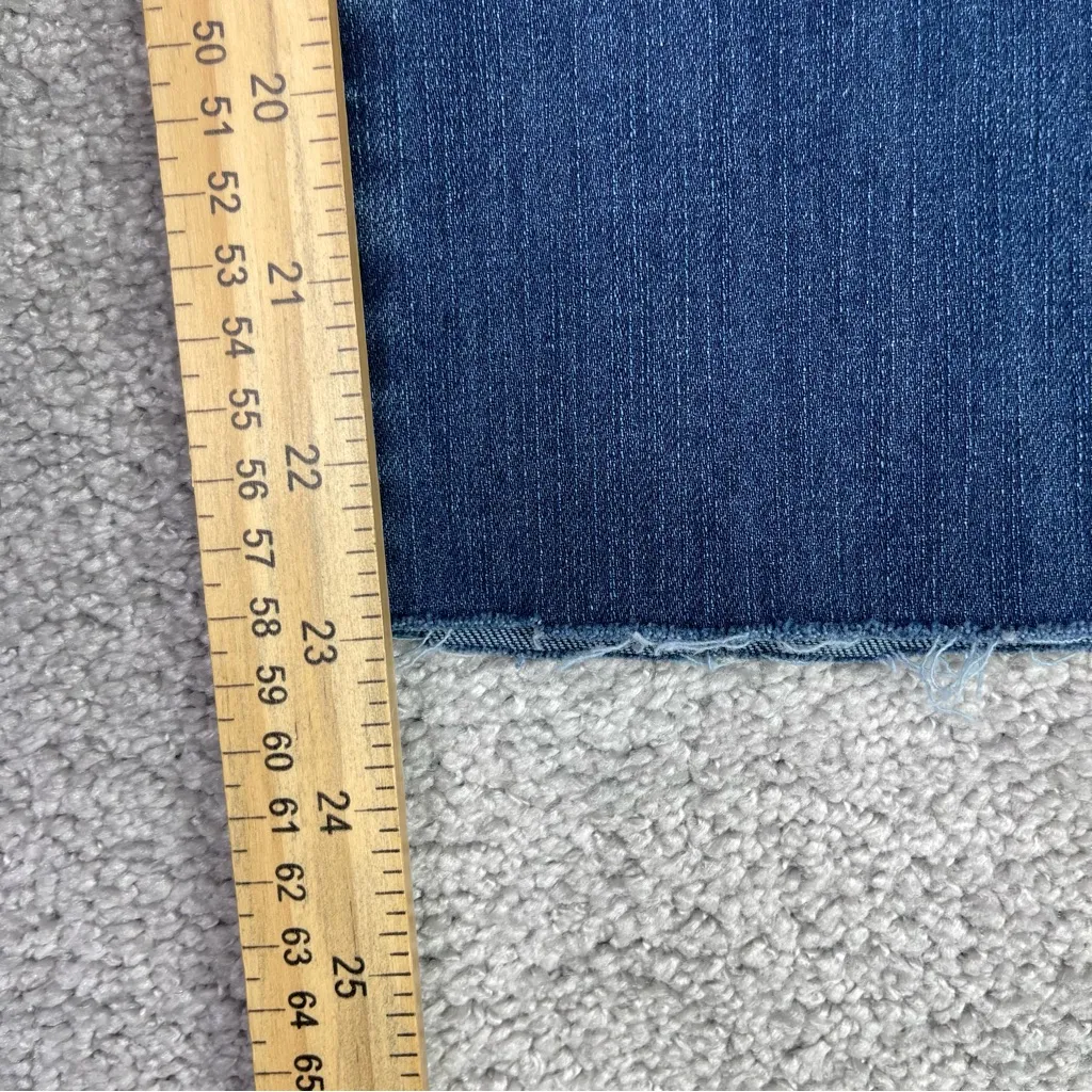 Soft Surroundings Jeans Women's 4 Petite Blue Bootcut Mid-Rise Dark Wash Raw Hem - Image 9