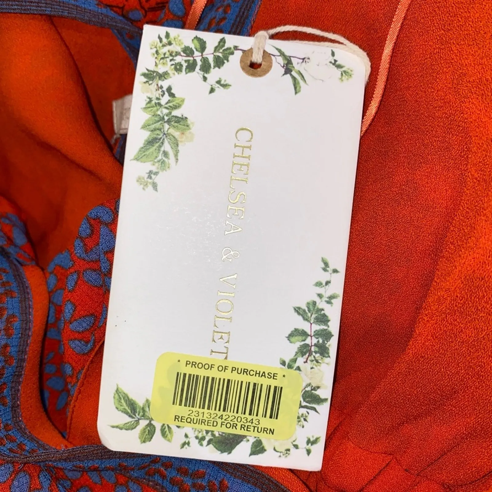 NWT Chelsea & Violet Maxi Dress Small Deep V Tie Strap Festival Cottagecore - Image 6