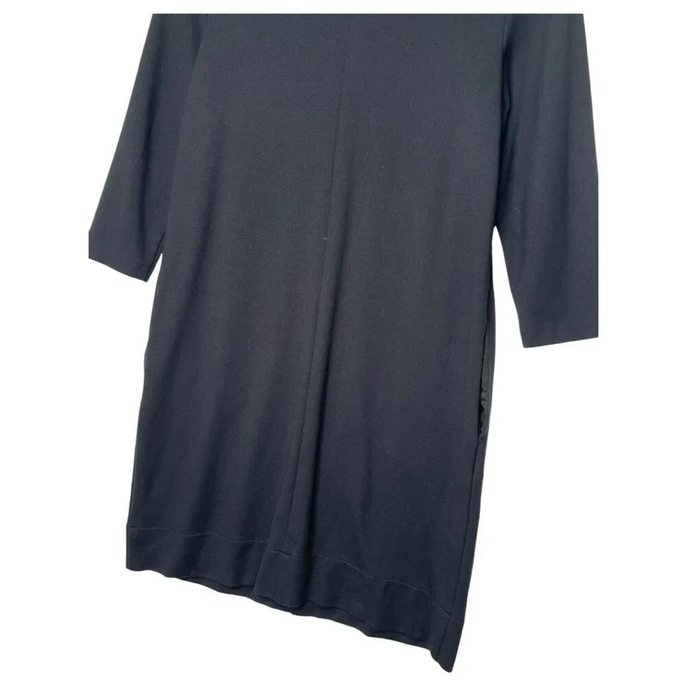 J Jill Dress Womens S Ponte Knit Round Neck Pockets Shift 3/4 Sleeves Black - Image 7