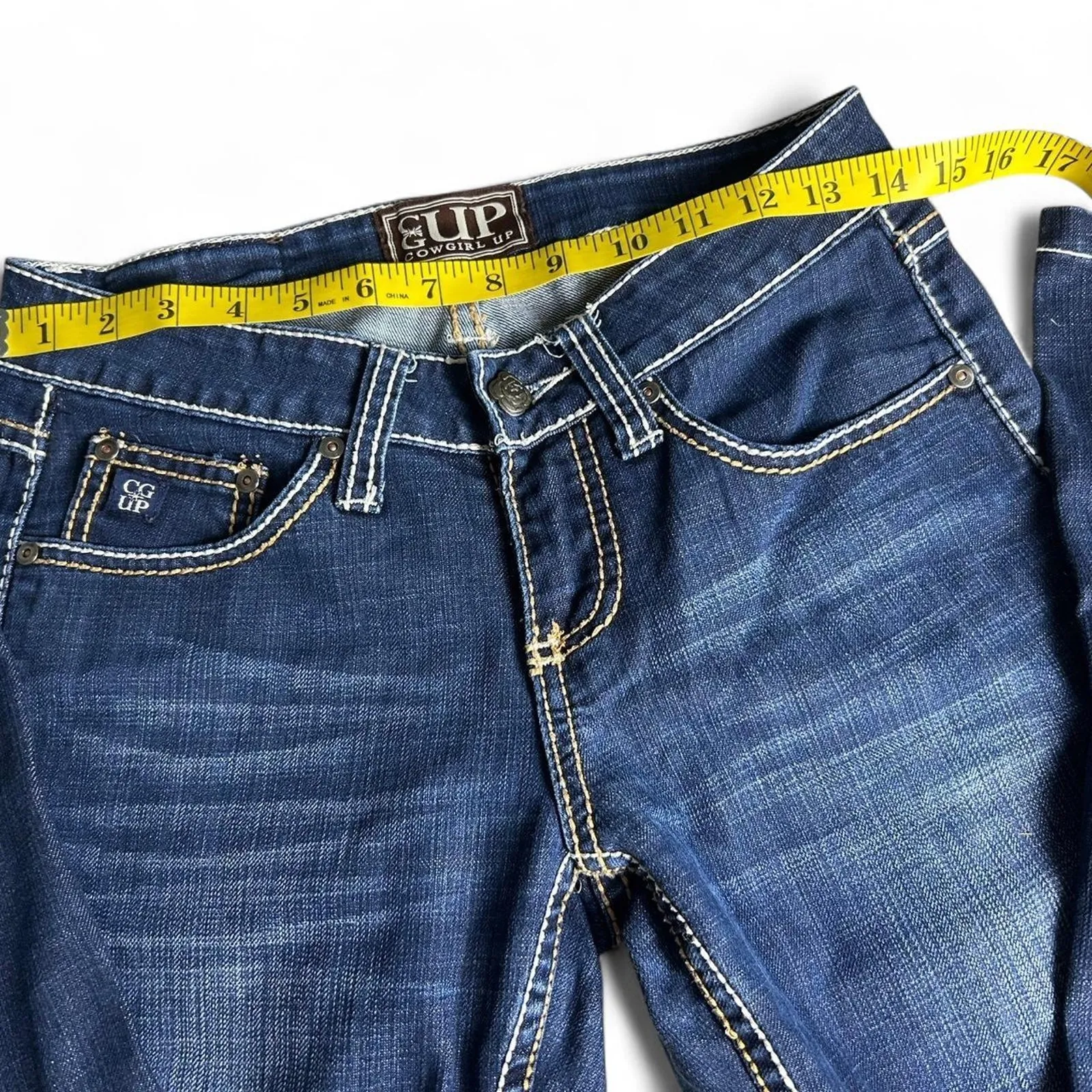 Cowgirl up dark wash low Blue Size 28 - Image 2