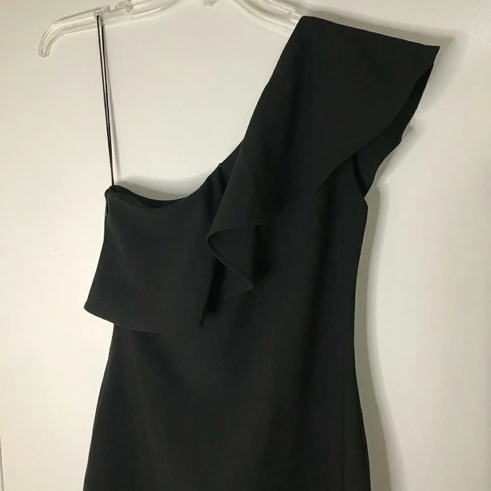 NEW! Likely Wilshire black bodycon One shoulder ruffle dress size US 4 - Image 3