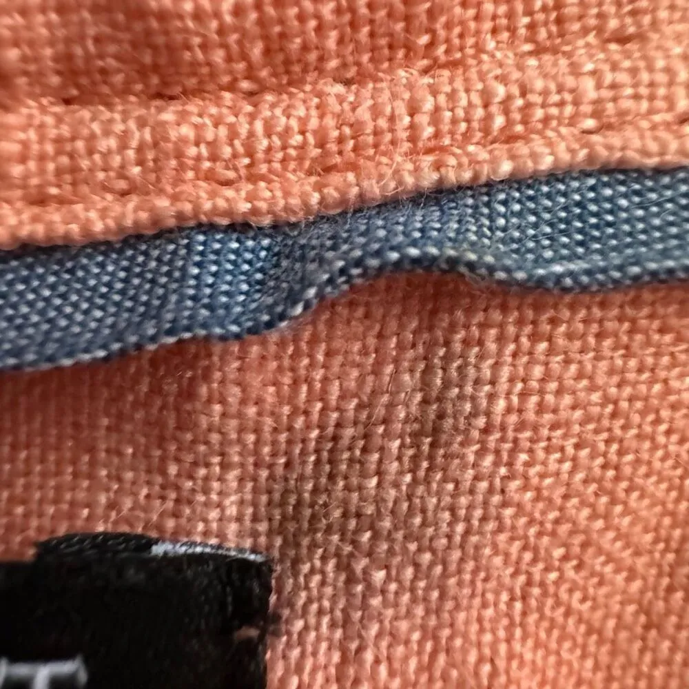 NWT Slim fit Baird McNutt 100% Irish linen Button Down shirt Orange Size 12 TALL - Image 5