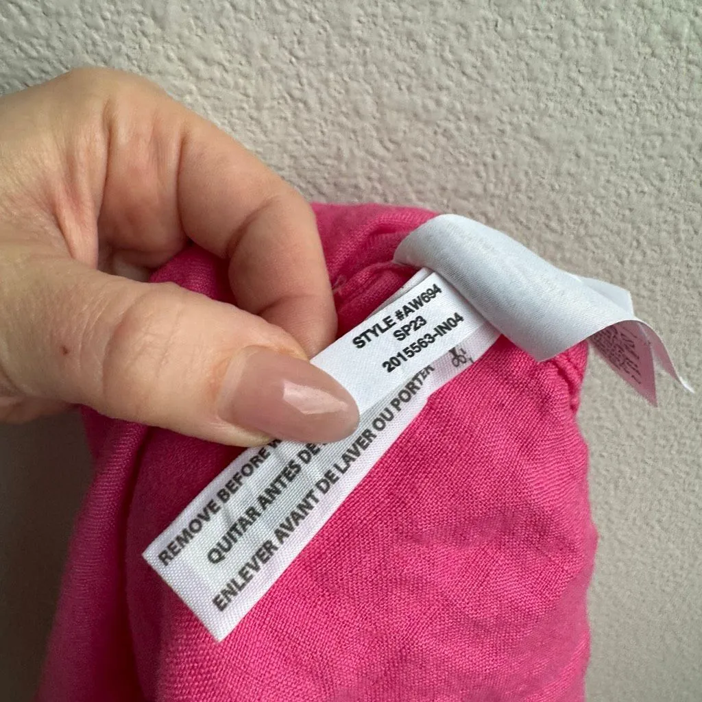 J. Crew Baird McNutt Garcon Slim Fit Irish Linen Shirt Hot Pink Size 2 / XS - Image 5