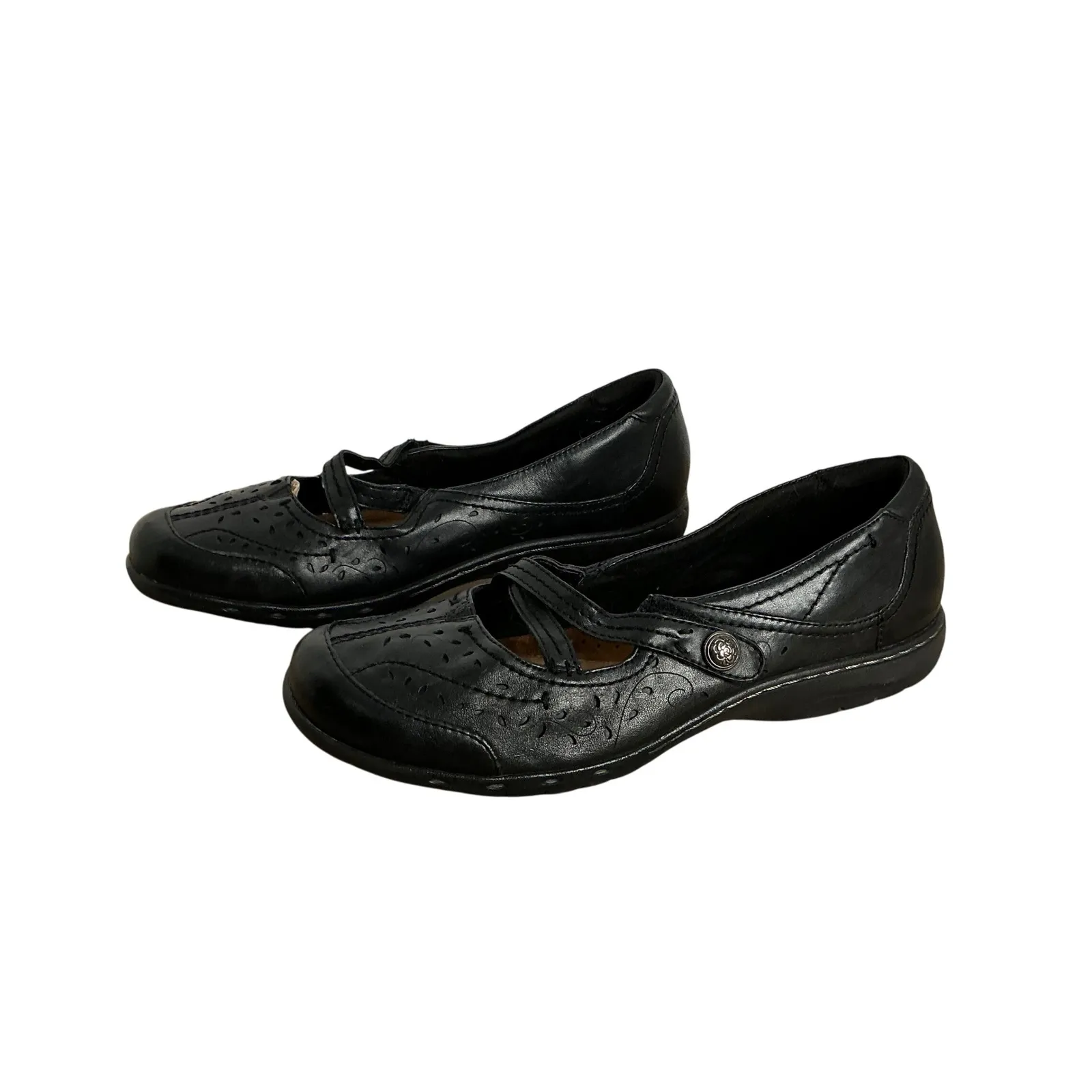 Cobb Hill by Rockport Black Leather Mary Jane Flats‎ Women's 10W Comfort Walking Size 10 - Image 6