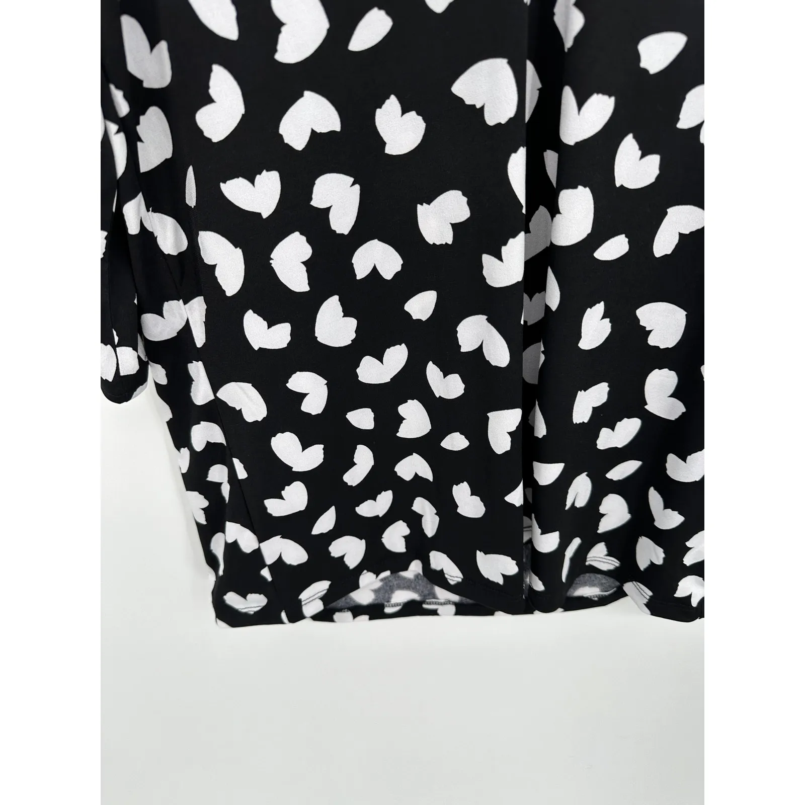 Michael Michael Kors Black White Printed Cold Shoulder Top Women's Size Medium M - Image 3