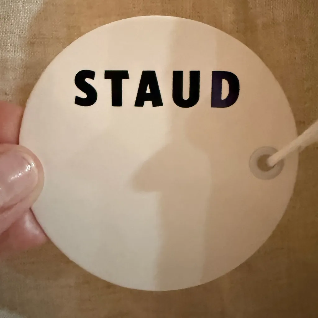 STAUD Renata Corded Strap Midi Mini Dress Natural Black Linen Size S NWT - Image 9