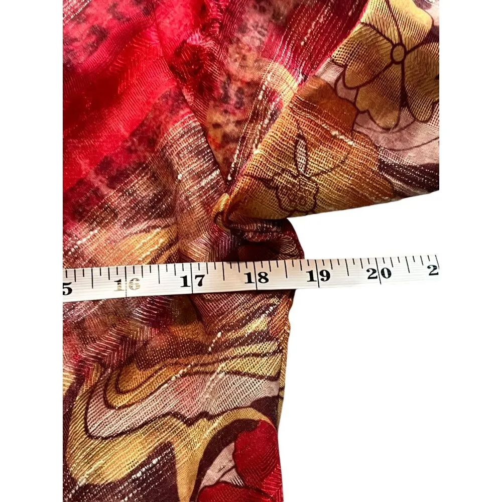 Mishca Women's Yellow & Pink Floral Shear Cardigan Size M - Image 4