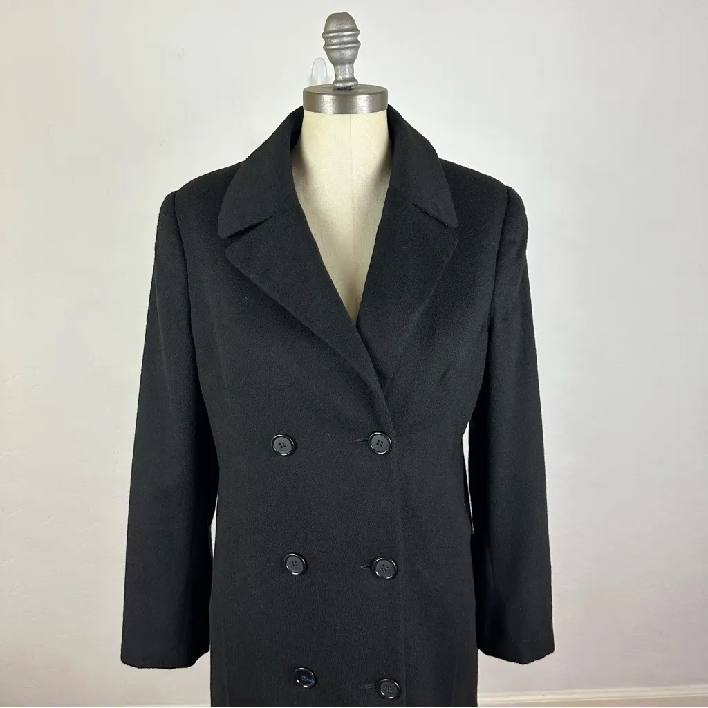 D’Alberto’s 100% Cashmere Black Topcoat Size 12 - Image 2