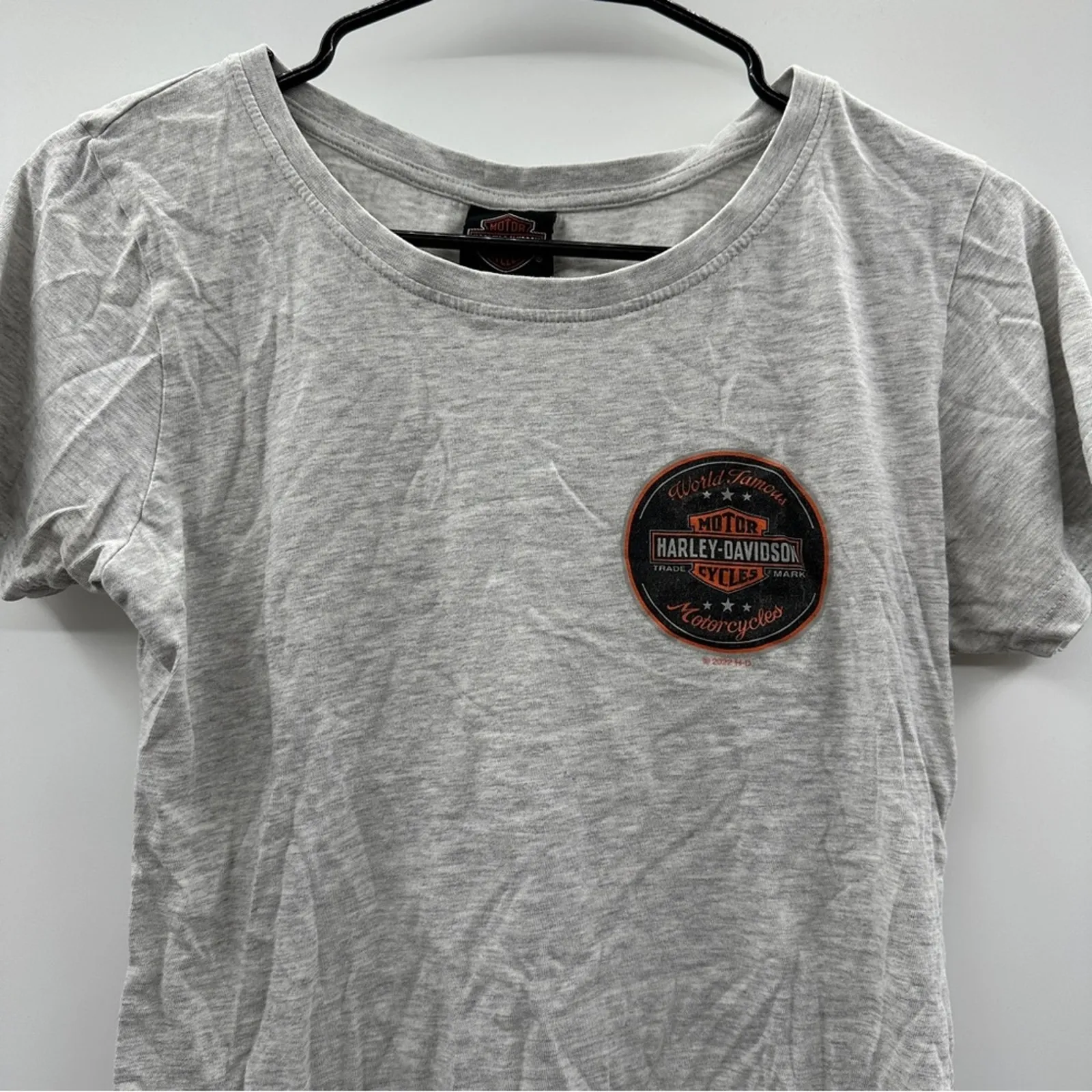 Harley Davidson Sturgis Route 12 Light Heather Gray Short Sleeve Shirt Size‎ M Size M - Image 2