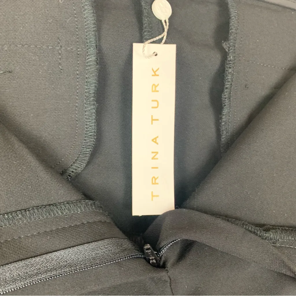 Trina Turk size 14 Black cropped gem lined trouser pants rhinestones new - Image 4