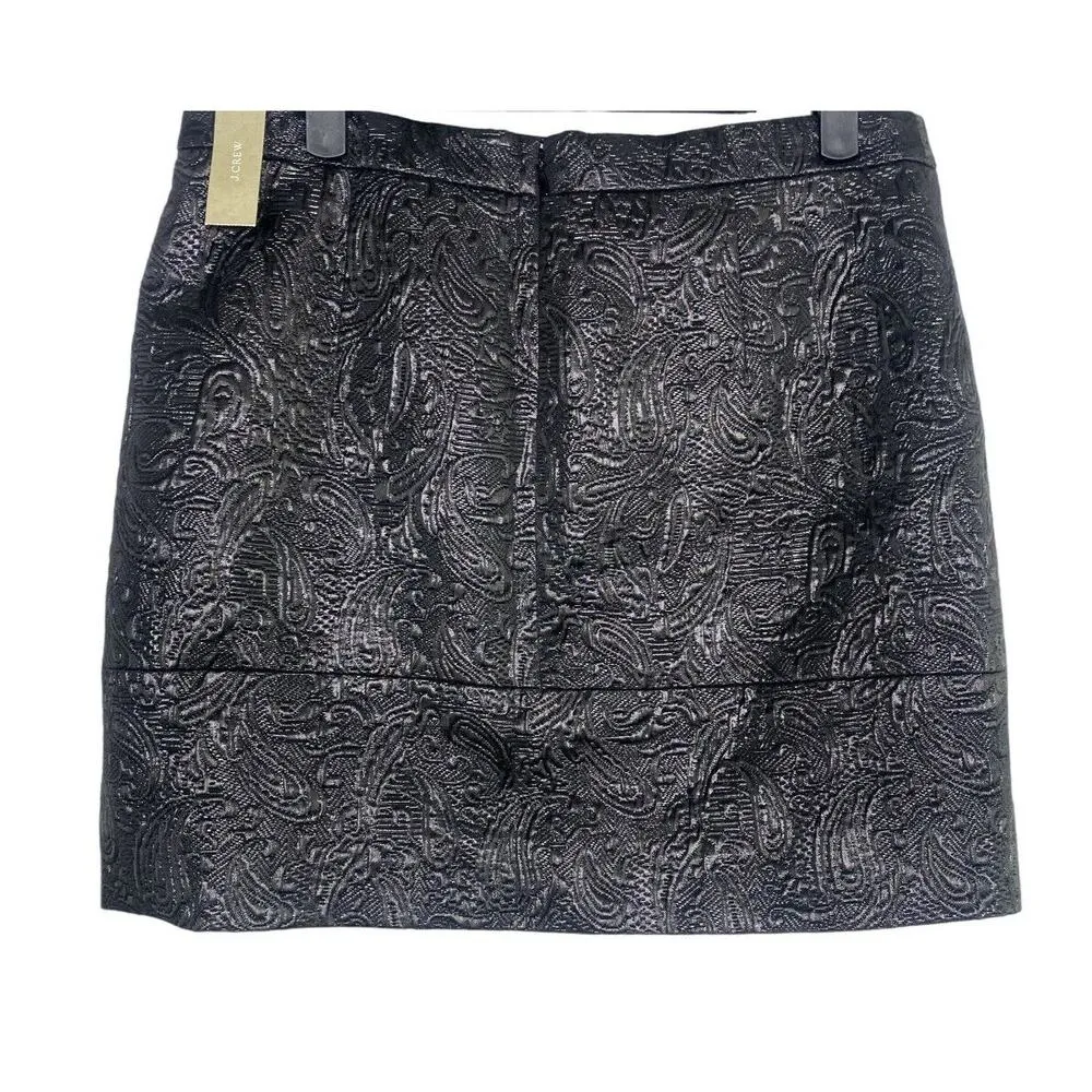 NWT J Crew Matelassé Origami Textured Metallic Lined Mini Skirt Zip Up 4 Grey - Image 5
