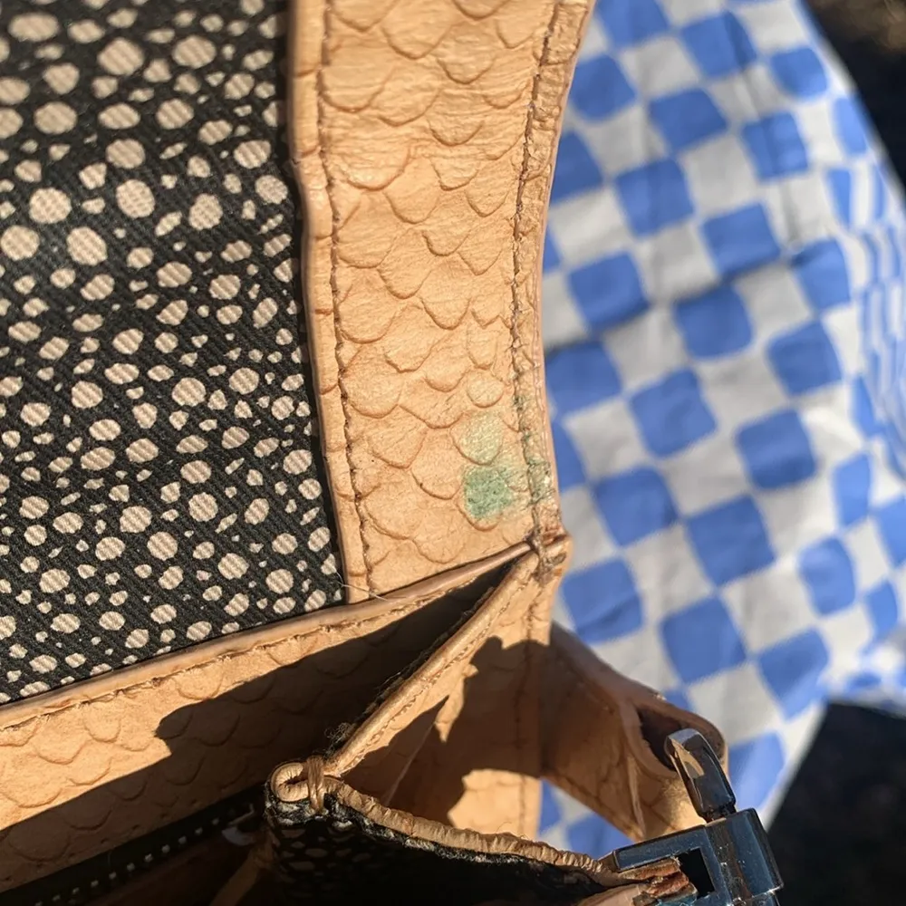 Loeffler Randall Embossed Python Rider Tan Beige Leather Purse - Image 9