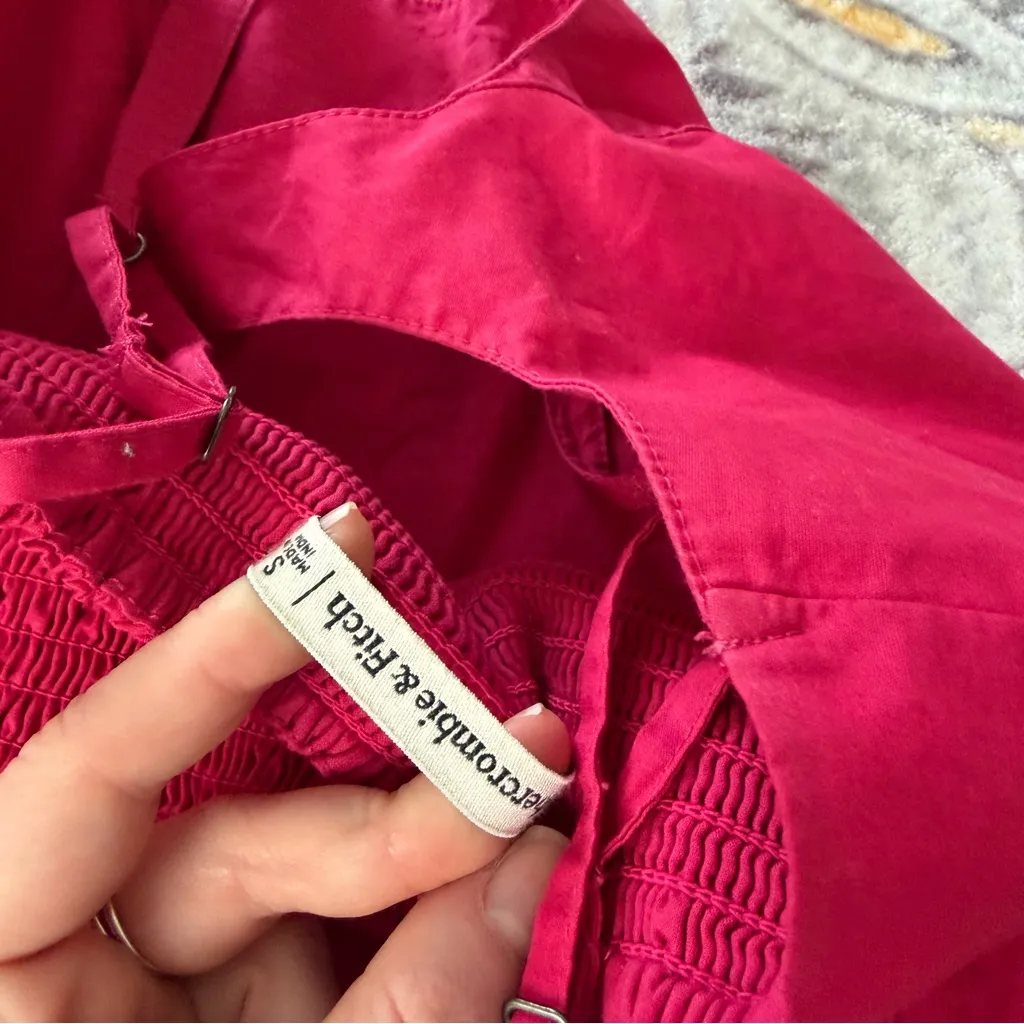 Abercrombie and fitch hot pink poplin corset top size small - Image 3