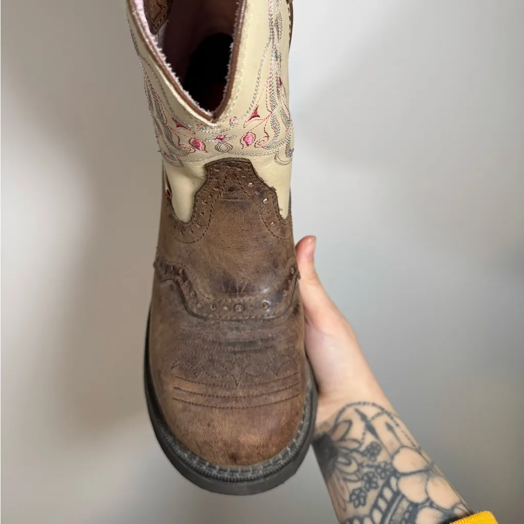 Justin Gypsy Brown Leather Western Boots Size 7.5 - Image 7