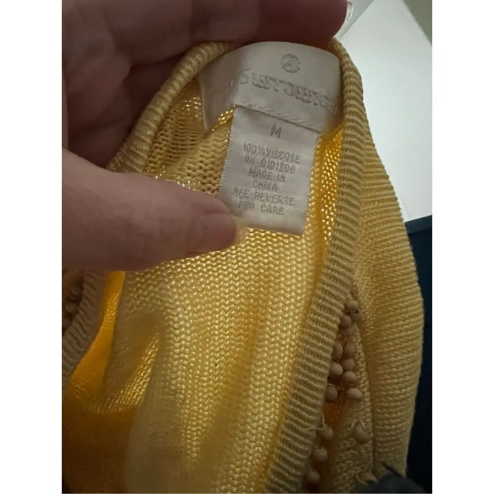 Soft surroundings beaded shell cardigan sweater M - Image 5