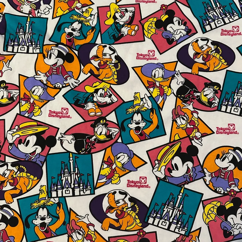 Disneyland‎ Tokyo Resort Women Medium Crew Neck Short Sleeve Casual Cotton Shirt - Image 8