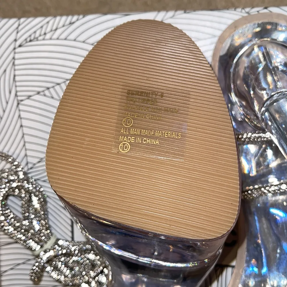 Chase & Chloe Serenity Nude Embellished Pageant Platforms Sandals - Image 6