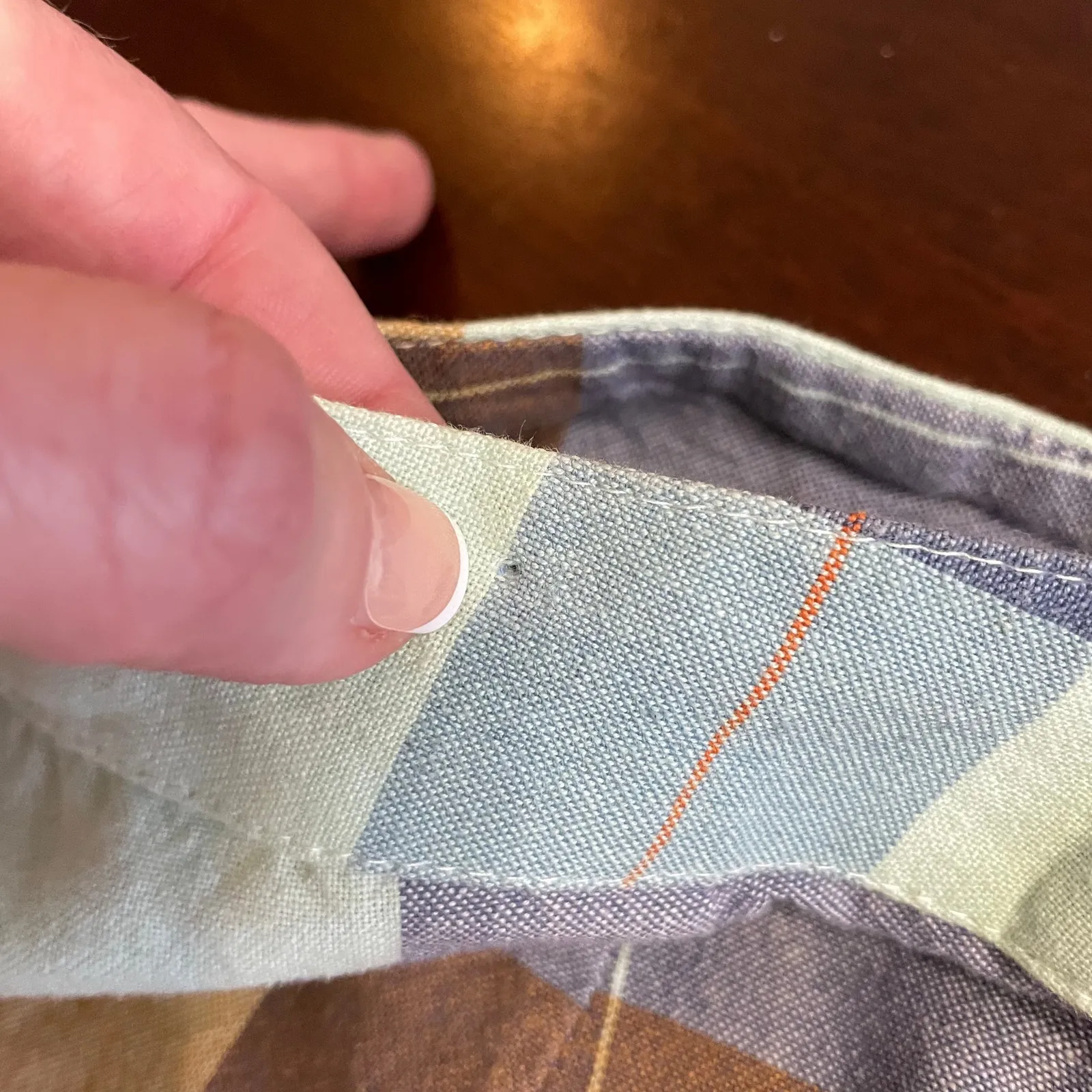 Meta Traders Skirt A Line Patchwork Full Botton Front Pockets 100 Cotton - Image 6