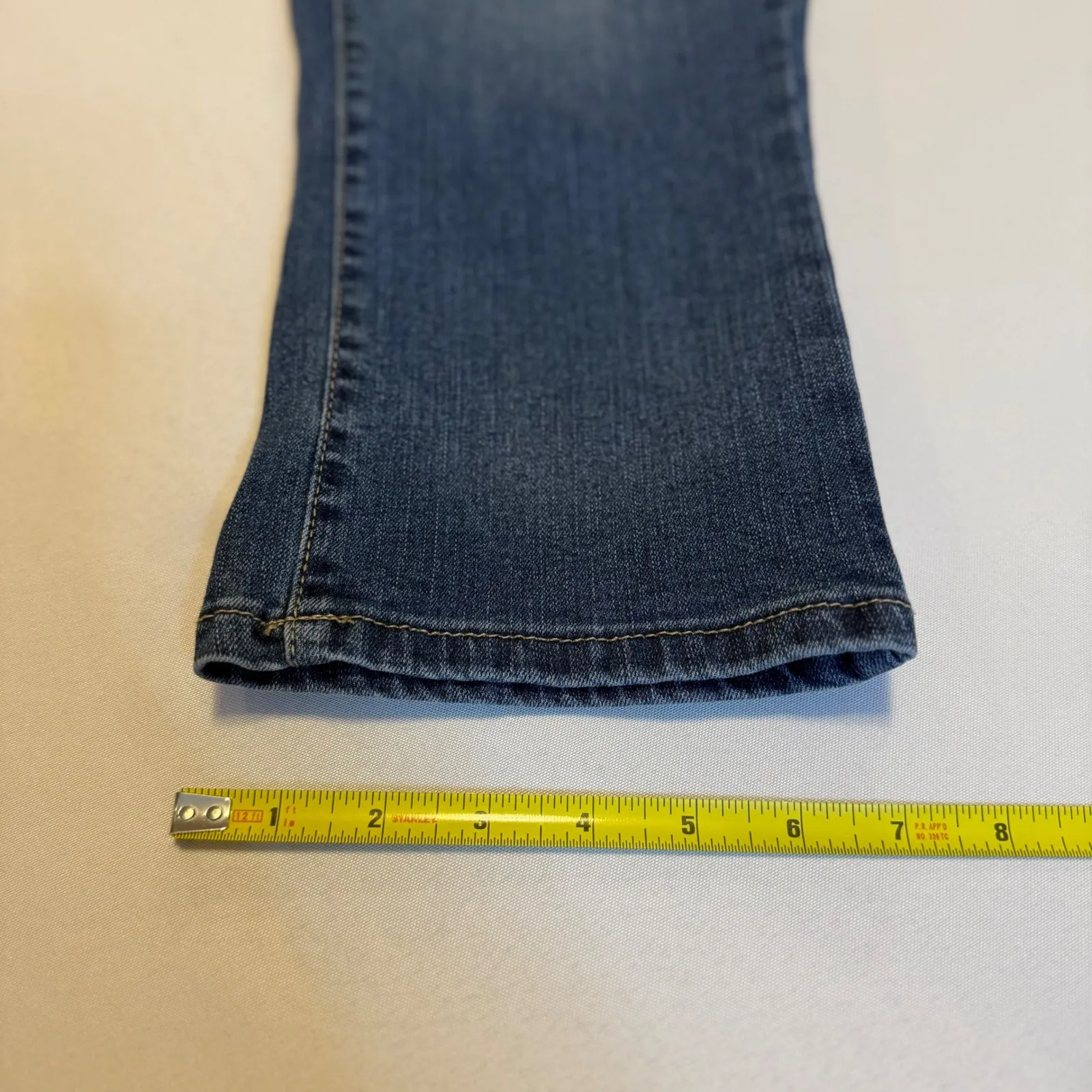 d jeans Women's Blue Wash Cropped Capri Flare Denim Jeans Size 10 Pedal Pushers - Image 9