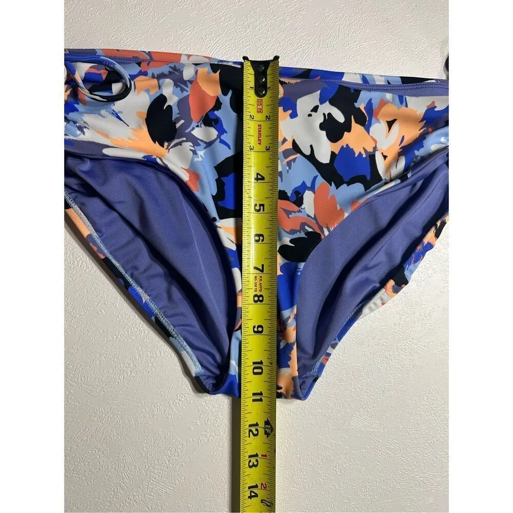 New Athleta L Swim Set Floral Triangle Tankini + L Cinch Full Bikini Bottom wome - Image 12