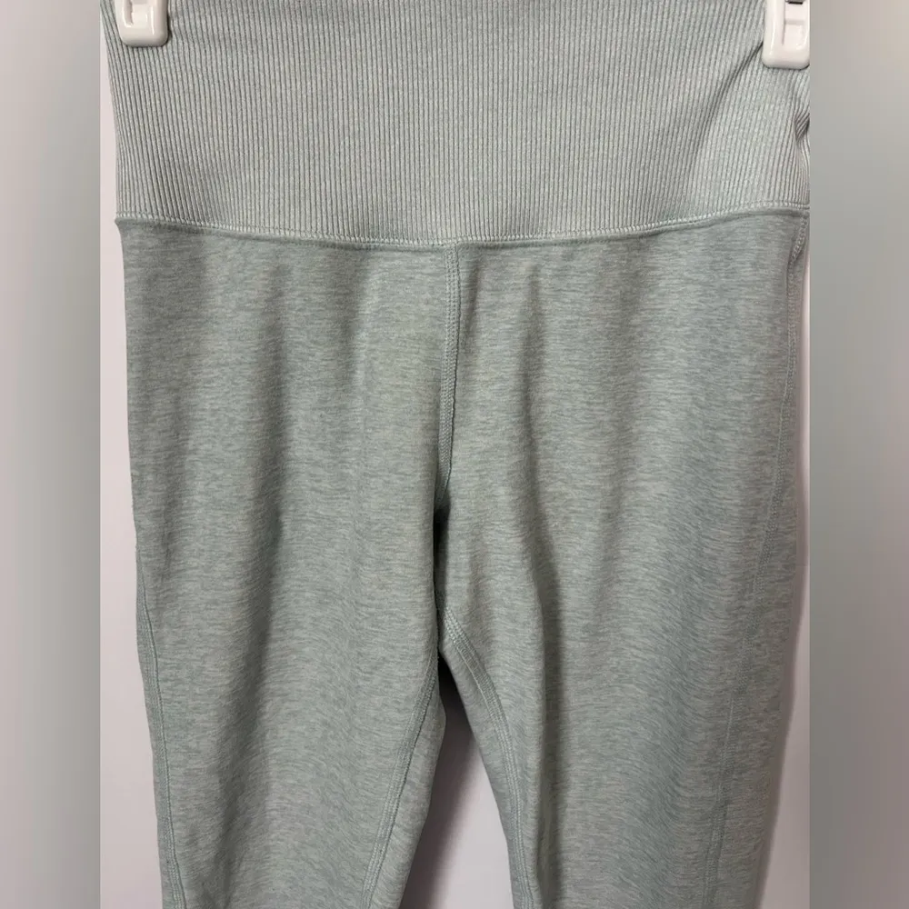 Alo Alosoft Heathered Light Green/Teal Leggings w Jogger Bottom Pants S - Image 2