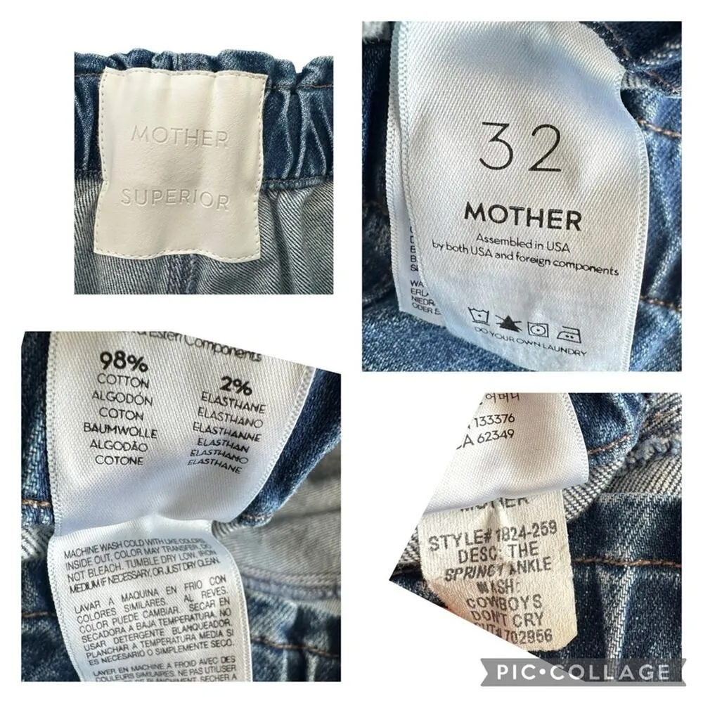 MOTHER SUPERIOR The Springy Ankle High Rise Straight Size 32 Cowboys Don’t Cry Blue - Image 13