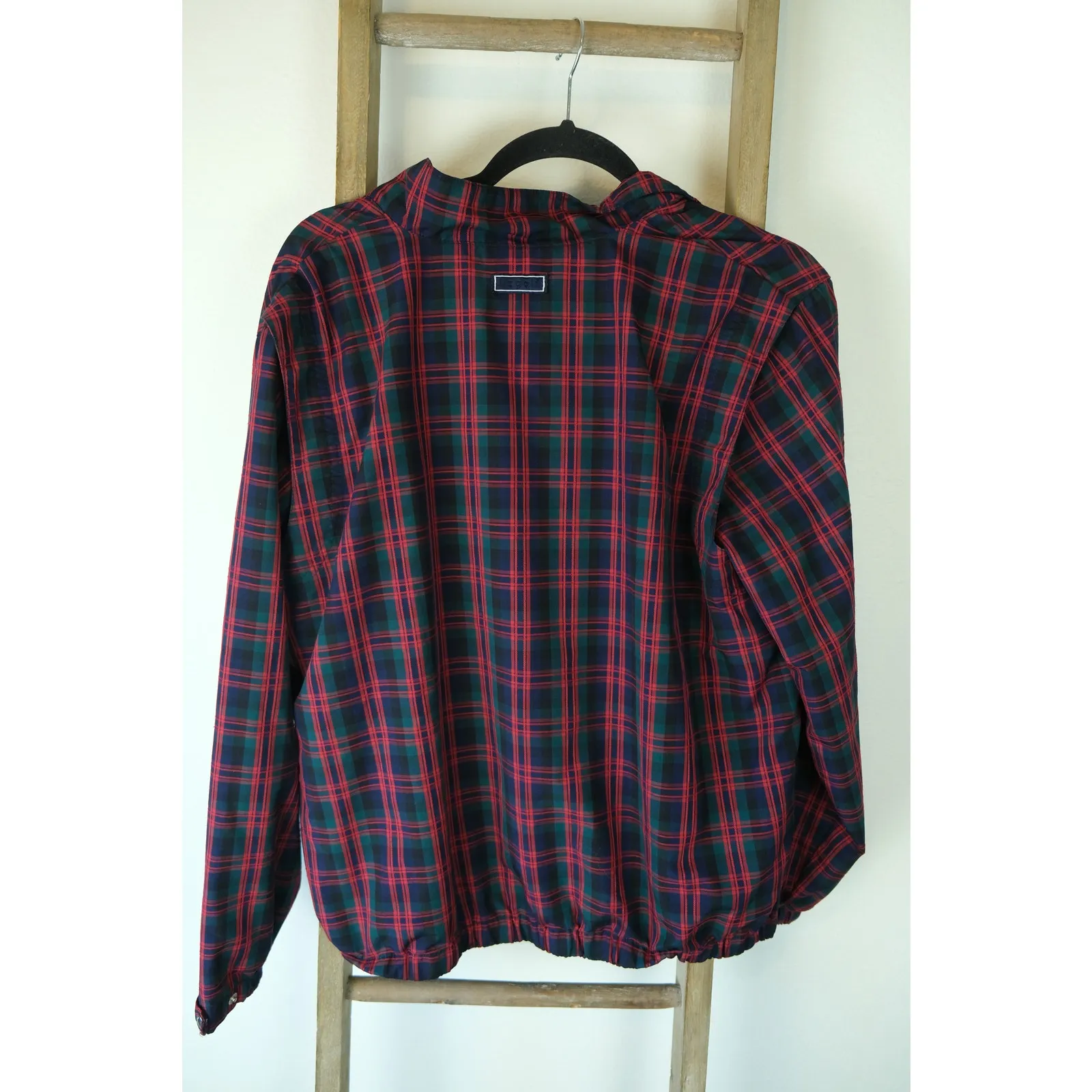 Liz Golf Women's Retro Half Zip Windbreaker Jacket Size Large Plaid Red Green - Image 5