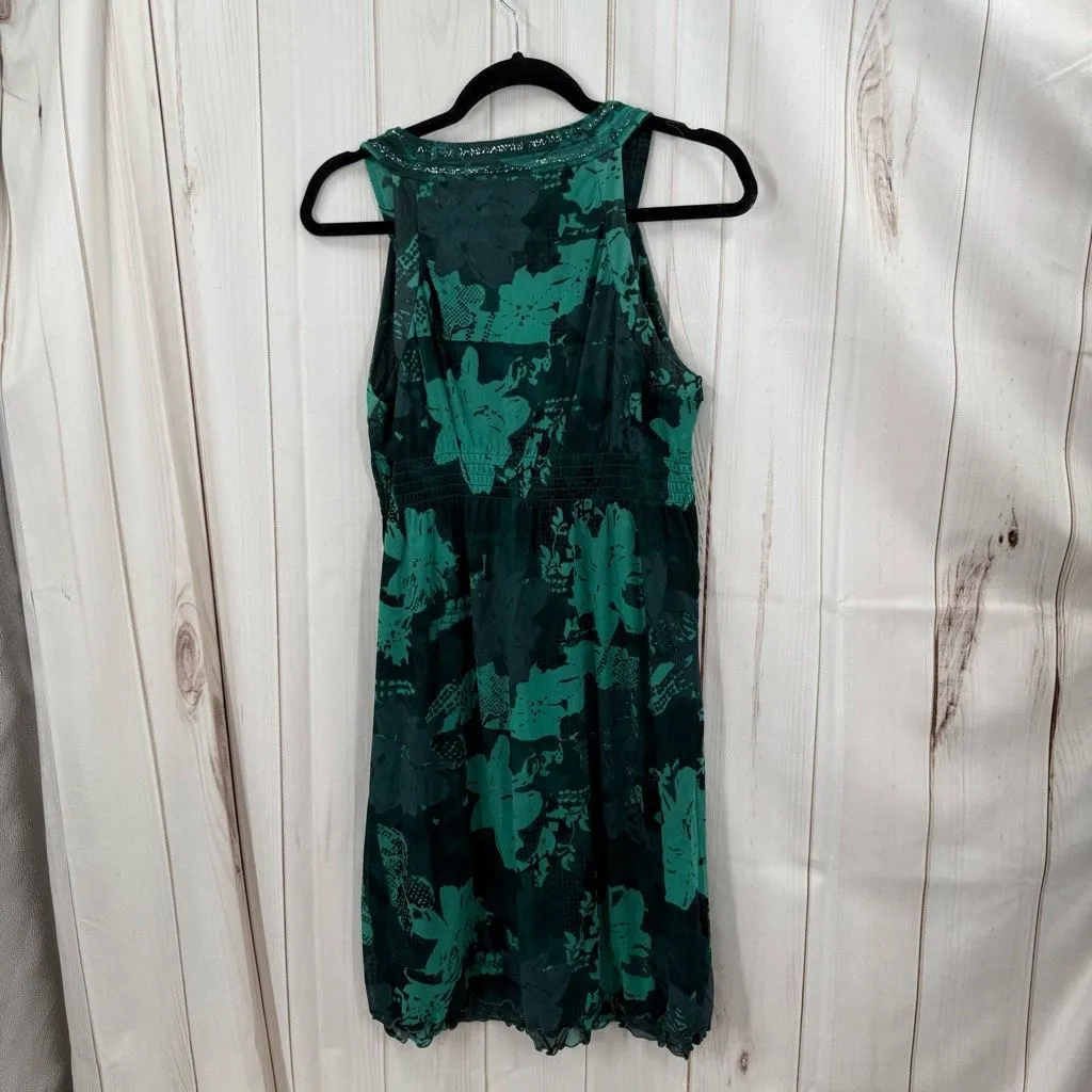 DKNY Jeans Women’s Medium Green Patterned Mini Dress Y2K 2000s - Image 3