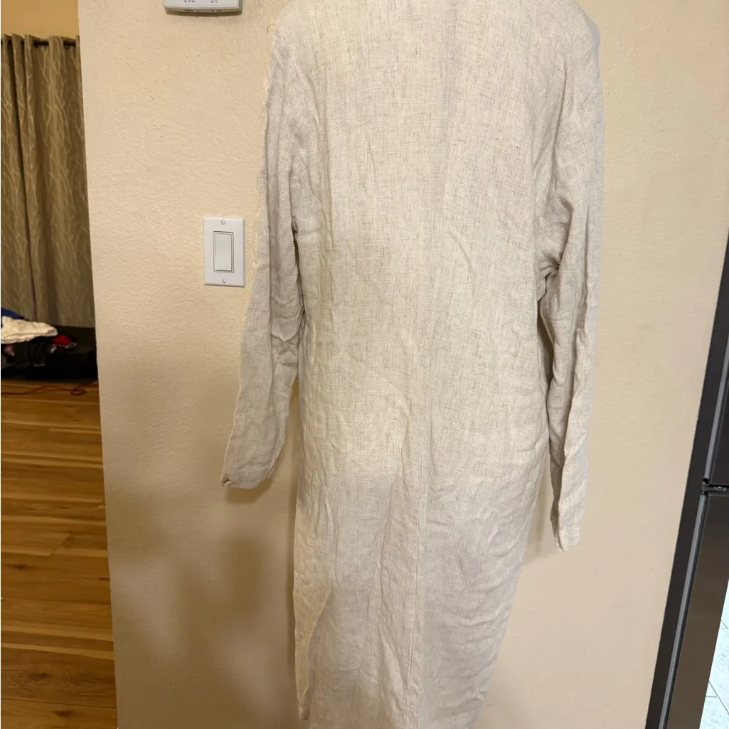 Rachel Pally Rayon/Linen Long Collared Open Front Sweater Jacket Cardigan Large - Image 3