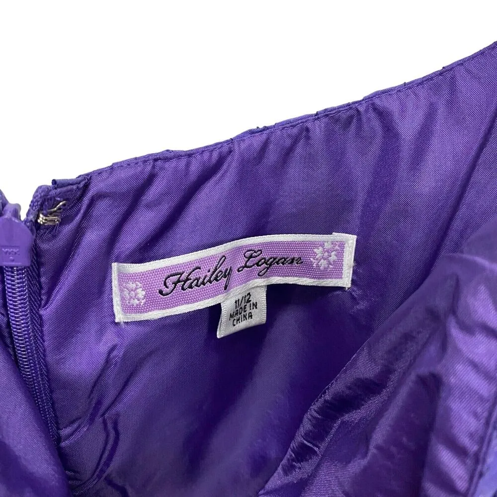 Hailey Logan women's purple A-line dress size 11/12 Junior Evening Wedding Party - Image 6