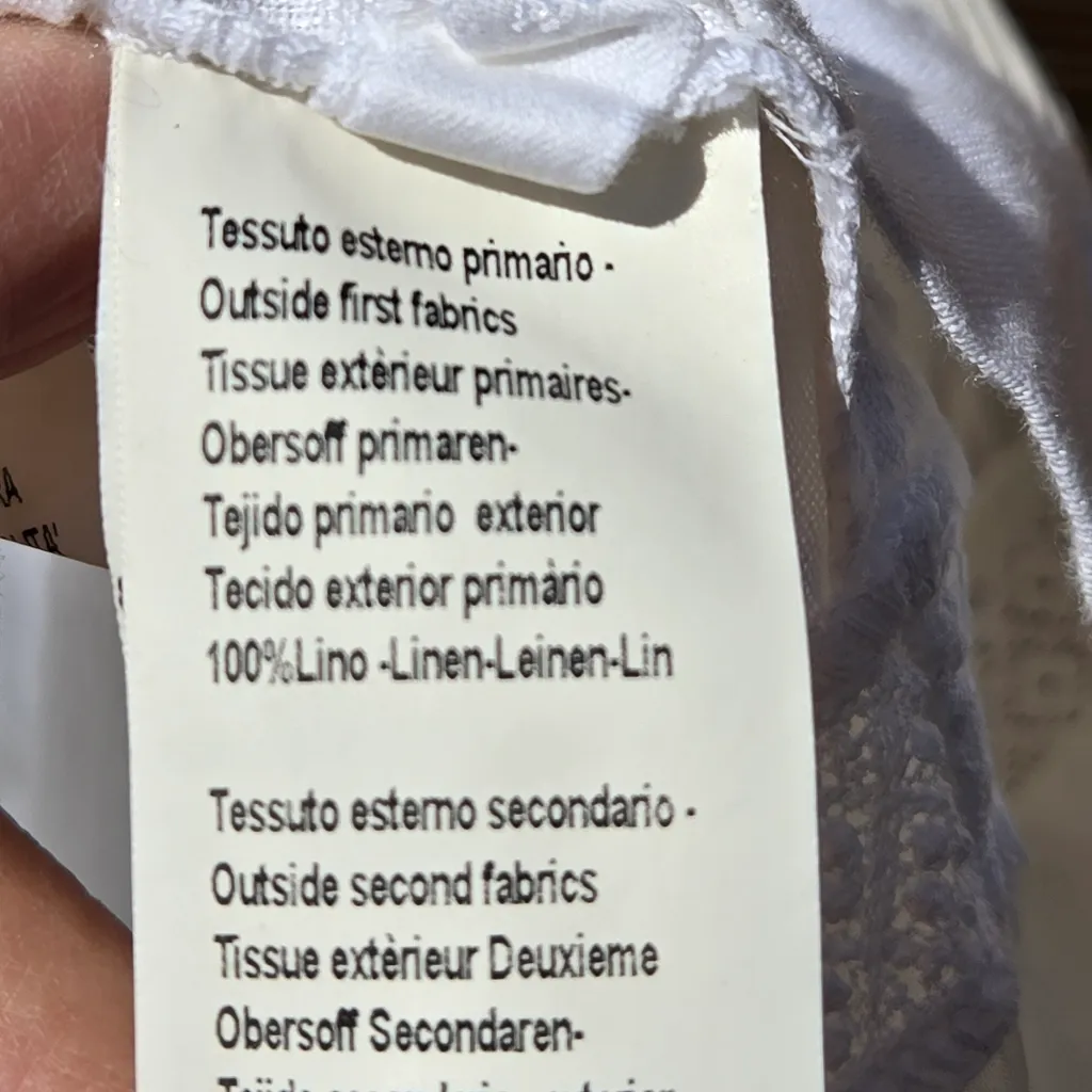 120% Lino 42 S White Sleeveless Lace Linen Silk Dress Made In Italy - Image 6