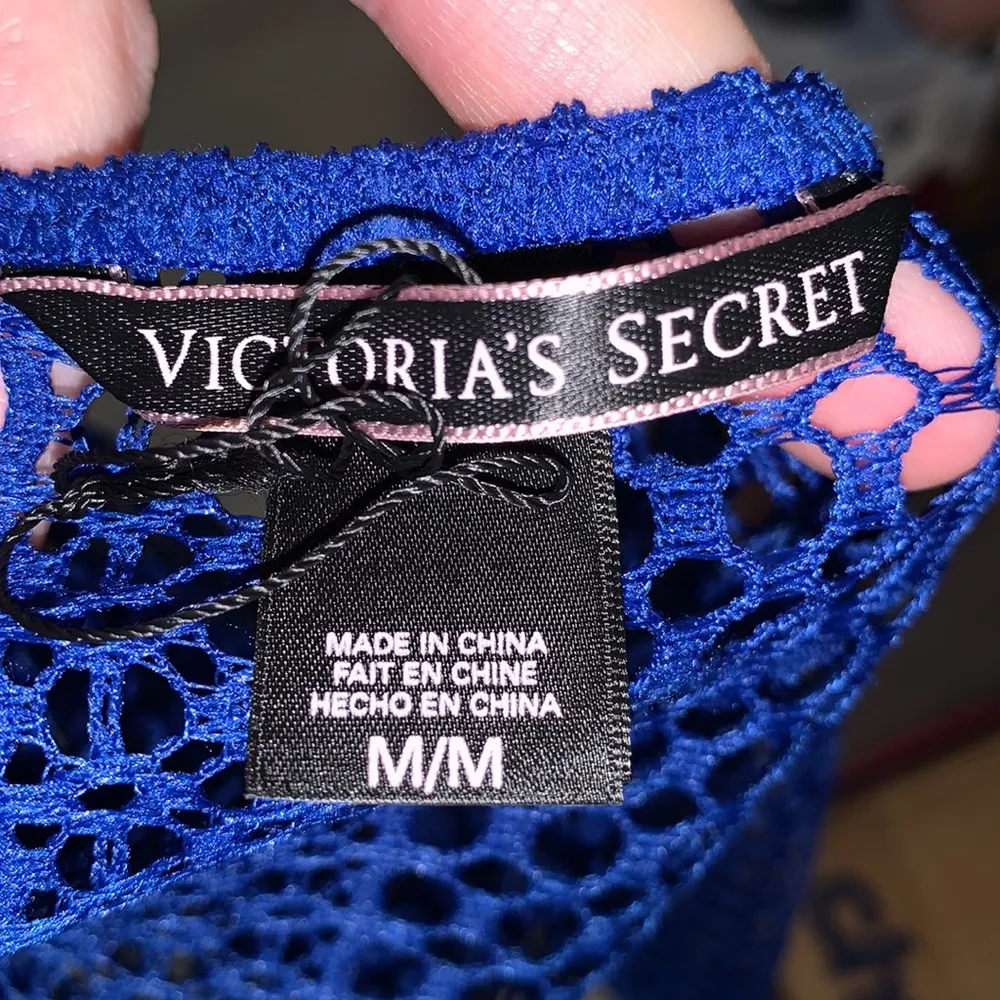 Victoria's Secret  Blue Mesh Fishnet Swim Cover Up Top - Image 5