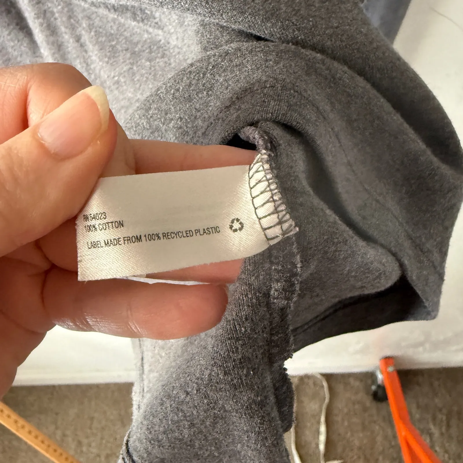 Gap Vintage Y2k The Favorite Crew Long Sleeve TShirt Charcoal Gray L Tall Elena - Image 7